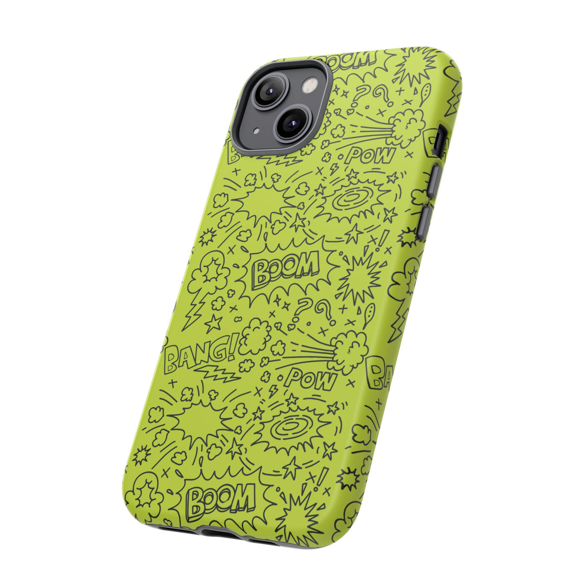 Neon Lime Wow Tough Case for iPhone, Galaxy, or Google Pixel