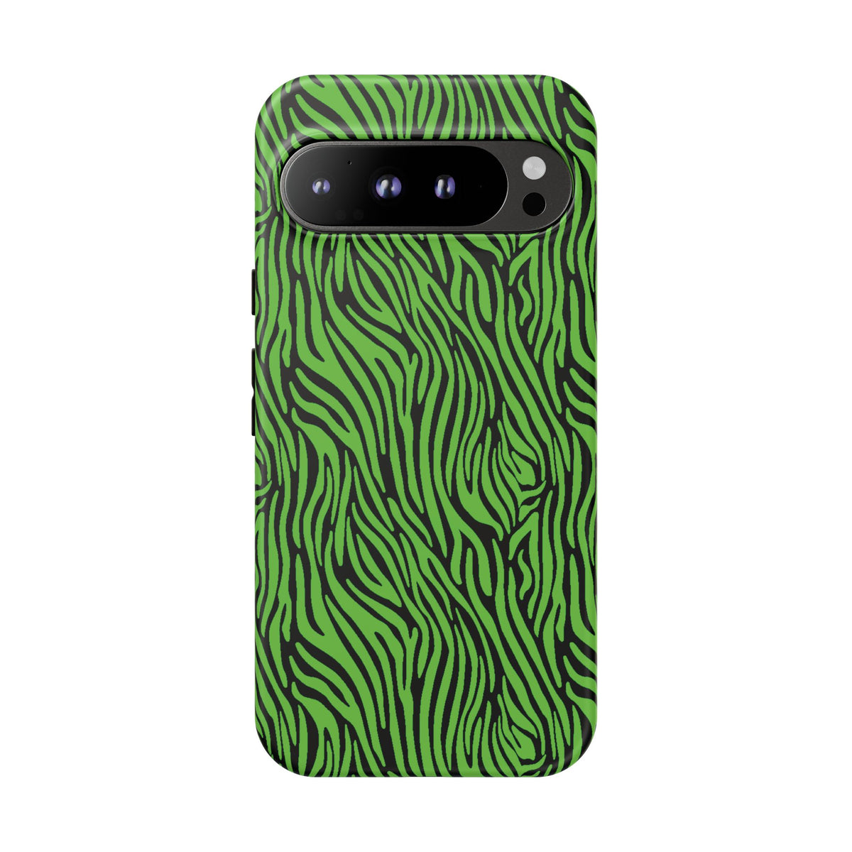 Neon Green Zebra Tough Phone Case iPhone, Galaxy, or Google Pixel