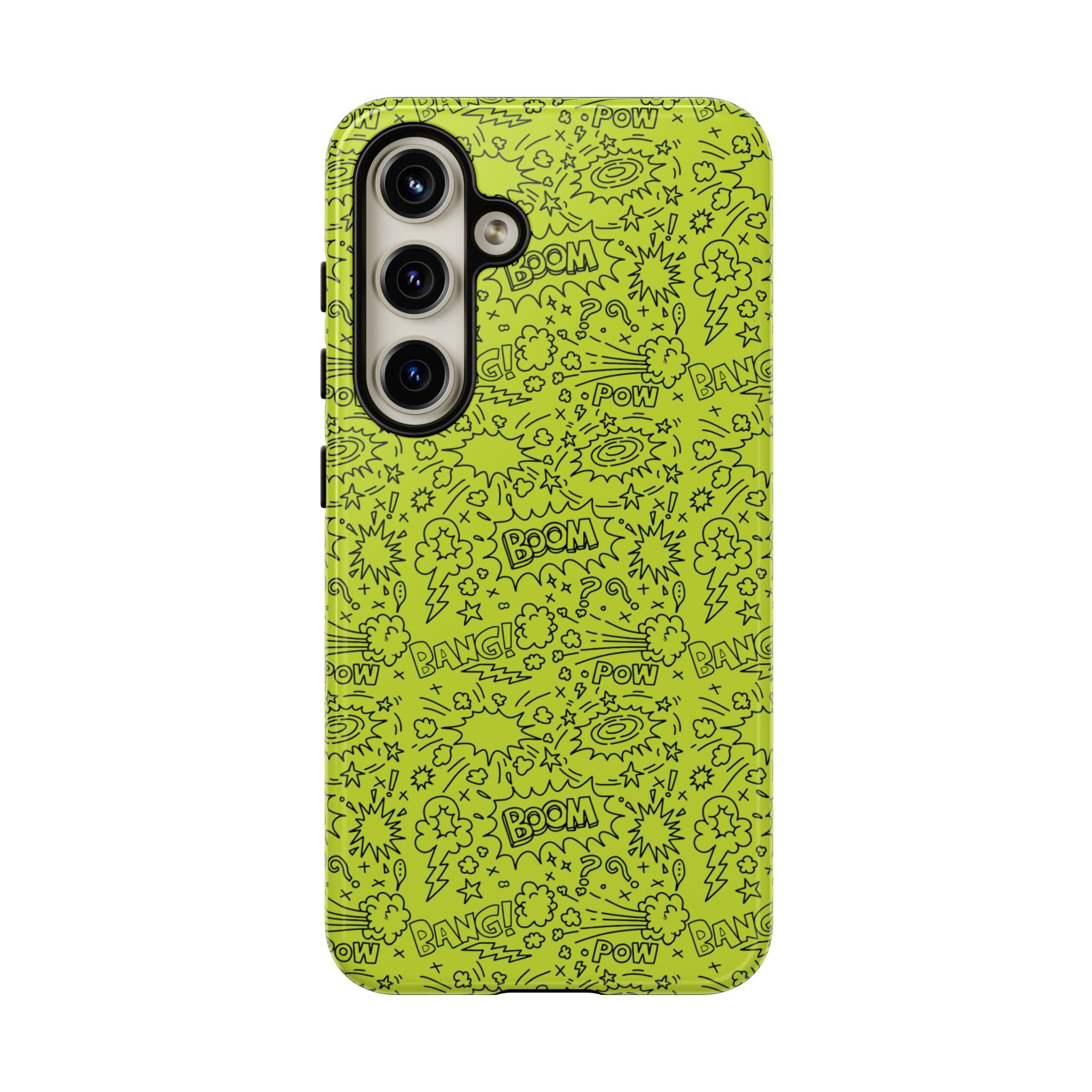 Neon Lime Wow Tough Case for iPhone, Galaxy, or Google Pixel