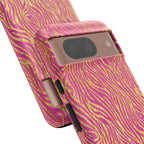Pink Gold Zebra Print Tough Case for iPhone, Galaxy, or Google Pixel