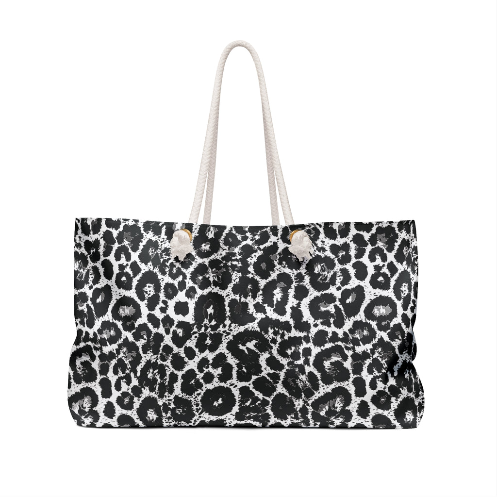 Leopard Eco Friendly Weekender Bag, Travel Tote, Beach Bag