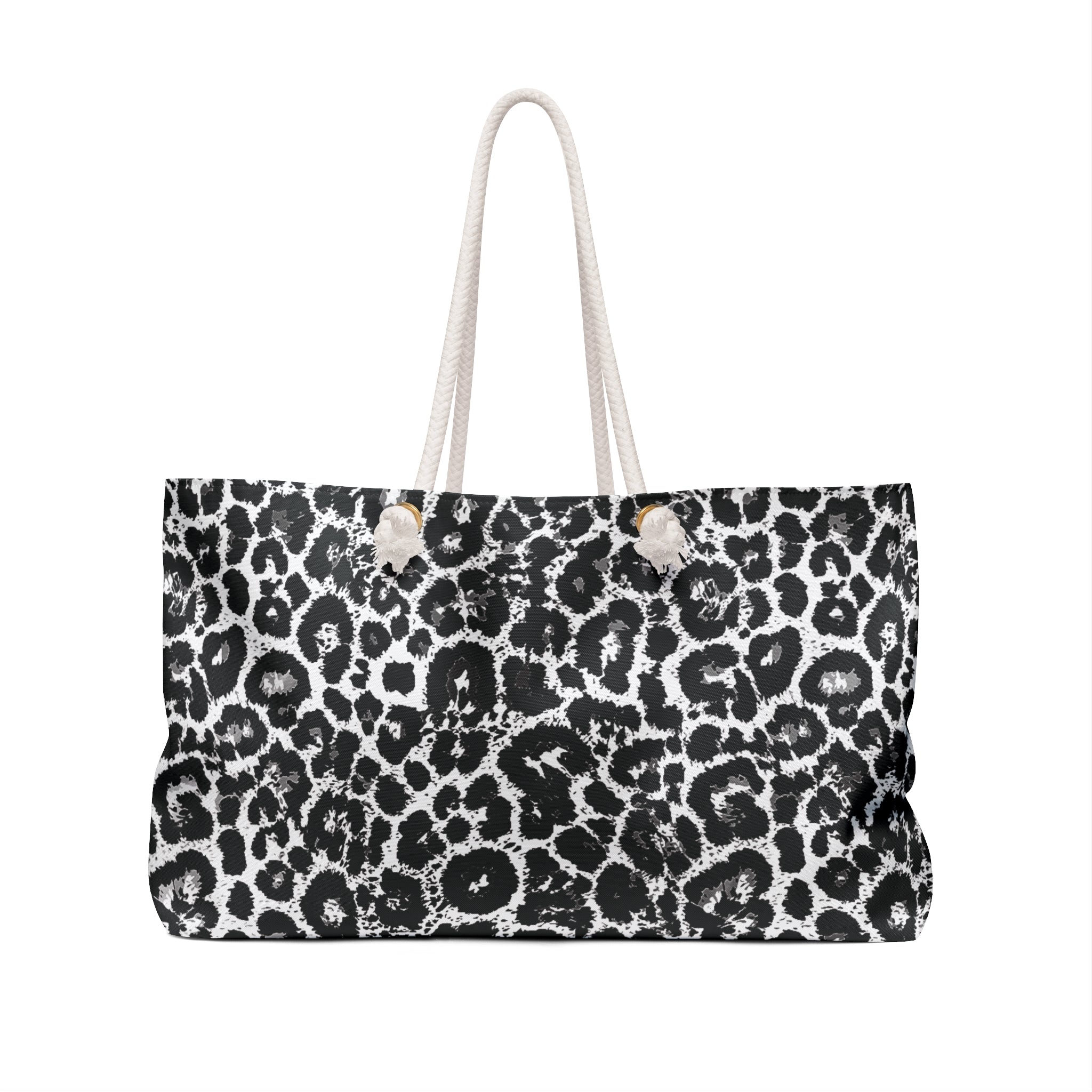 Leopard Eco Friendly Weekender Bag, Travel Tote, Beach Bag