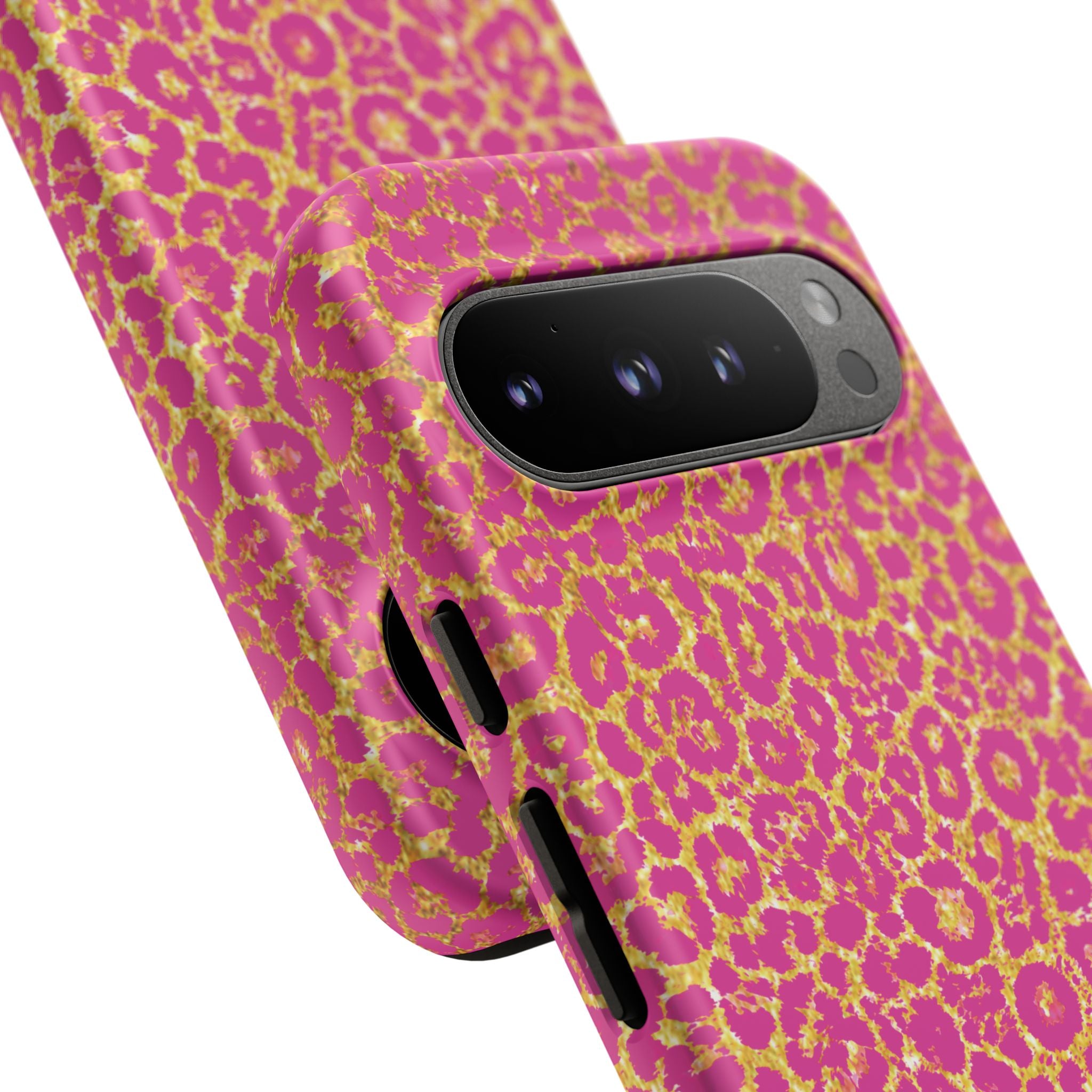 Pink Gold Leopard Tough Case for iPhone, Galaxy, or Google Pixel