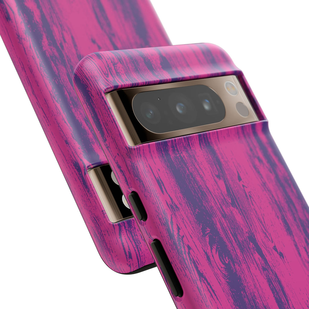 Pink Purple Wood Tough Phone Case iPhone, Galaxy, or Google Pixel