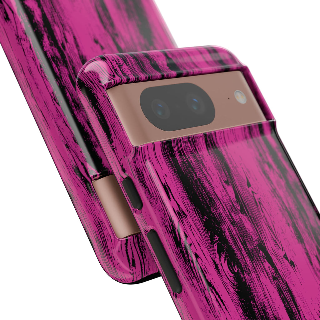 Hot Pink wood print Design Tough Phone Case for iPhone, Galaxy, or Google Pixel