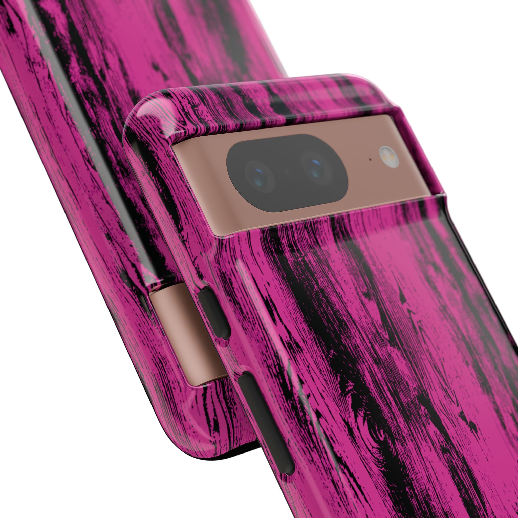 Hot Pink wood print Design Tough Phone Case for iPhone, Galaxy, or Google Pixel