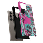 Neon Pink Skeleton Tough Phone Case for iPhone, Galaxy and Google Pixel