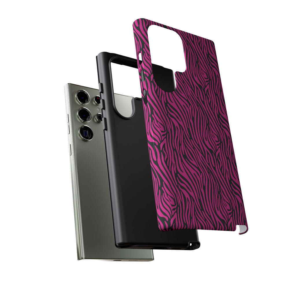 Pink Zebra Tough Phone Case for iPhone, Galaxy, or Google Pixel