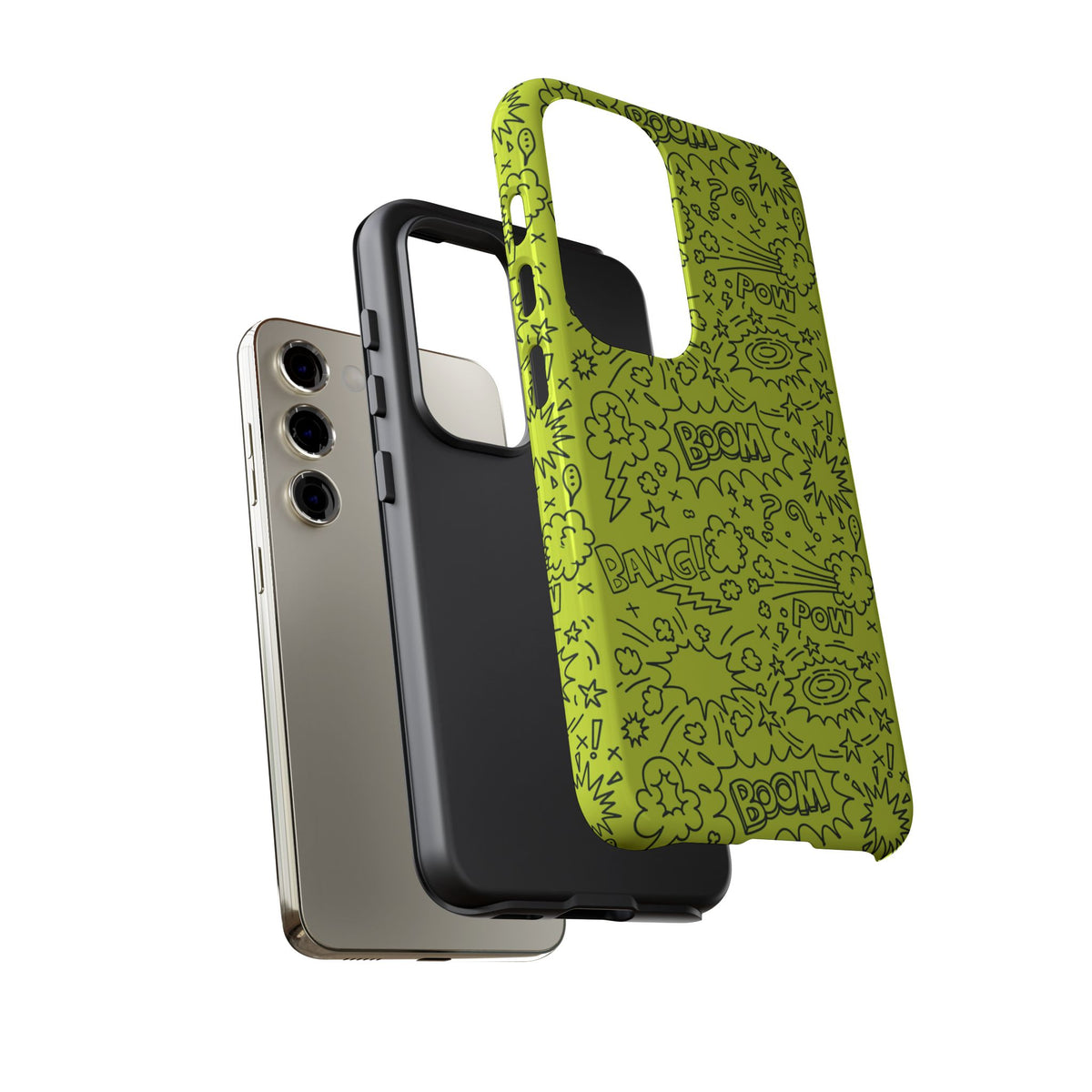 Neon Lime Wow Tough Case for iPhone, Galaxy, or Google Pixel