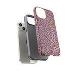 Purple Gold Leopard Tough Phone Case for iPhone, Galaxy, or Google Pixel
