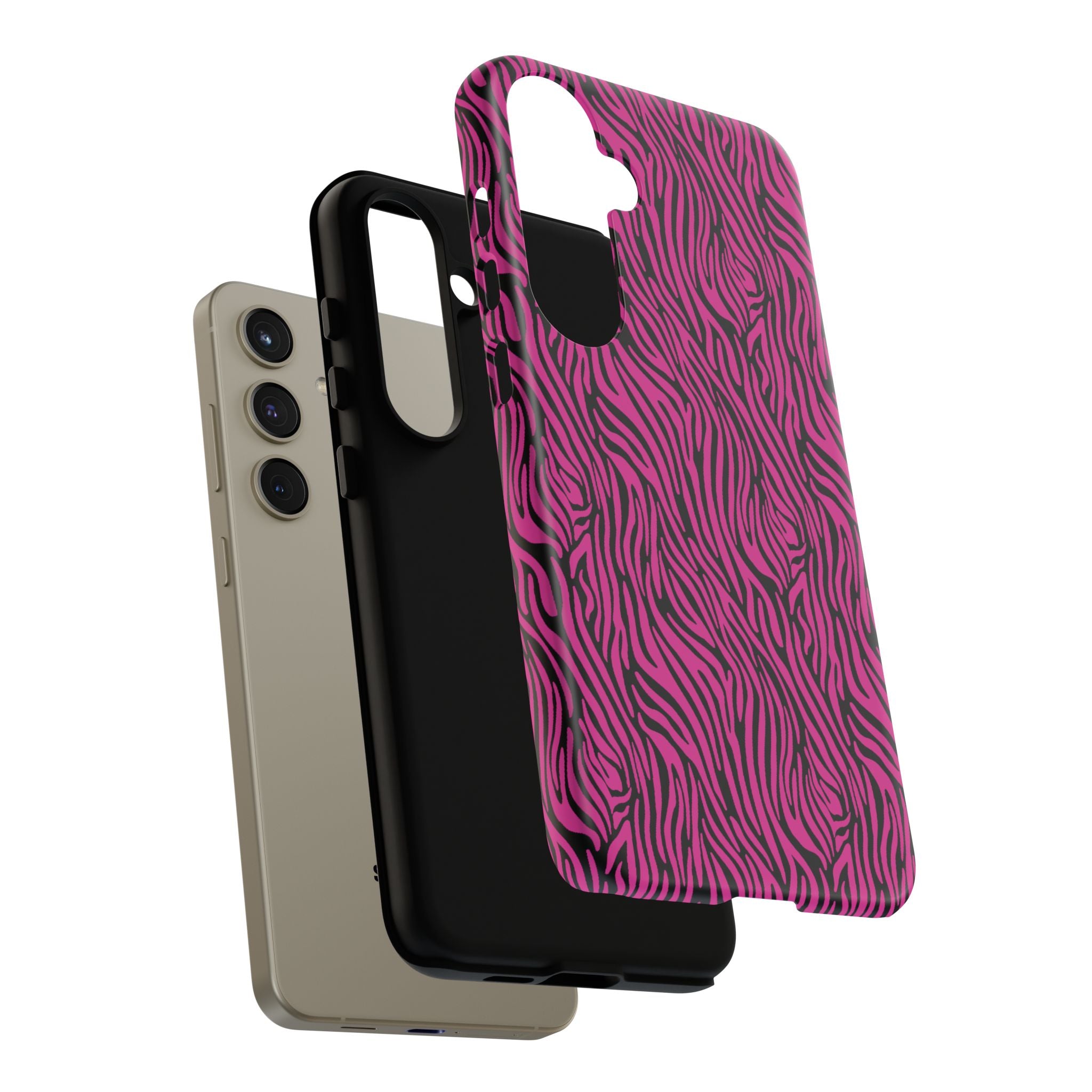 Pink Zebra Tough Phone Case for iPhone, Galaxy, or Google Pixel