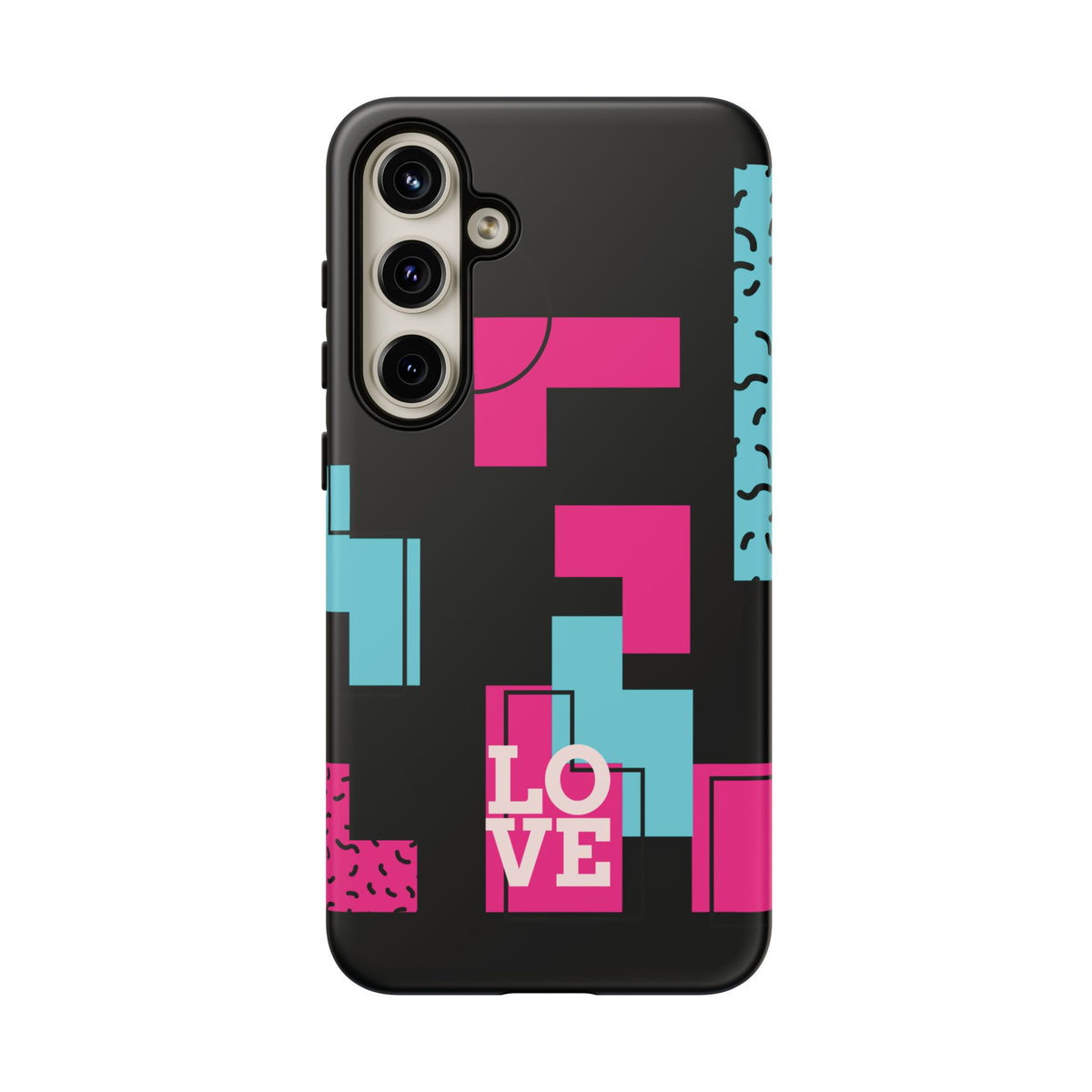 Retro Blocks LOVE Tough Case for iPhone, Galaxy or Google Pixel