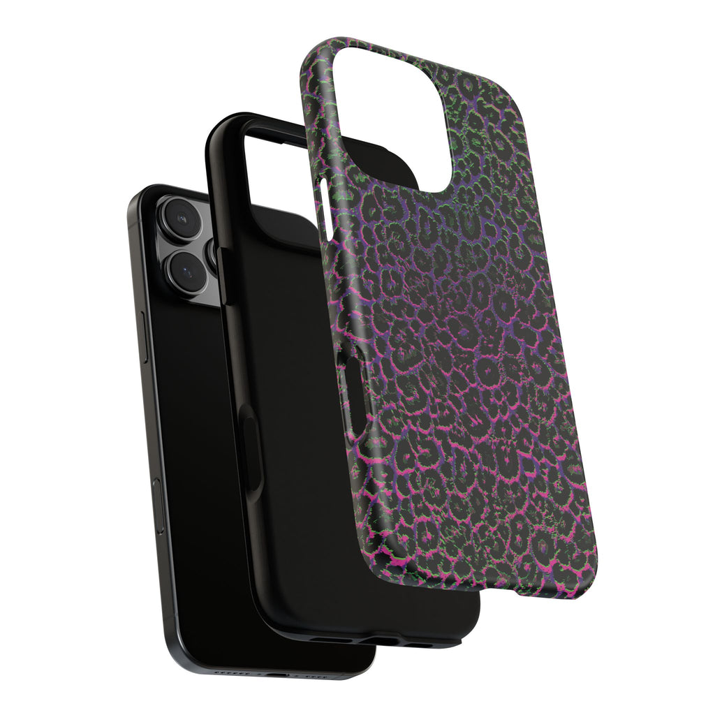 Colorful Leopard Tough Phone Case for iPhone, Galaxy, or Google Pixel