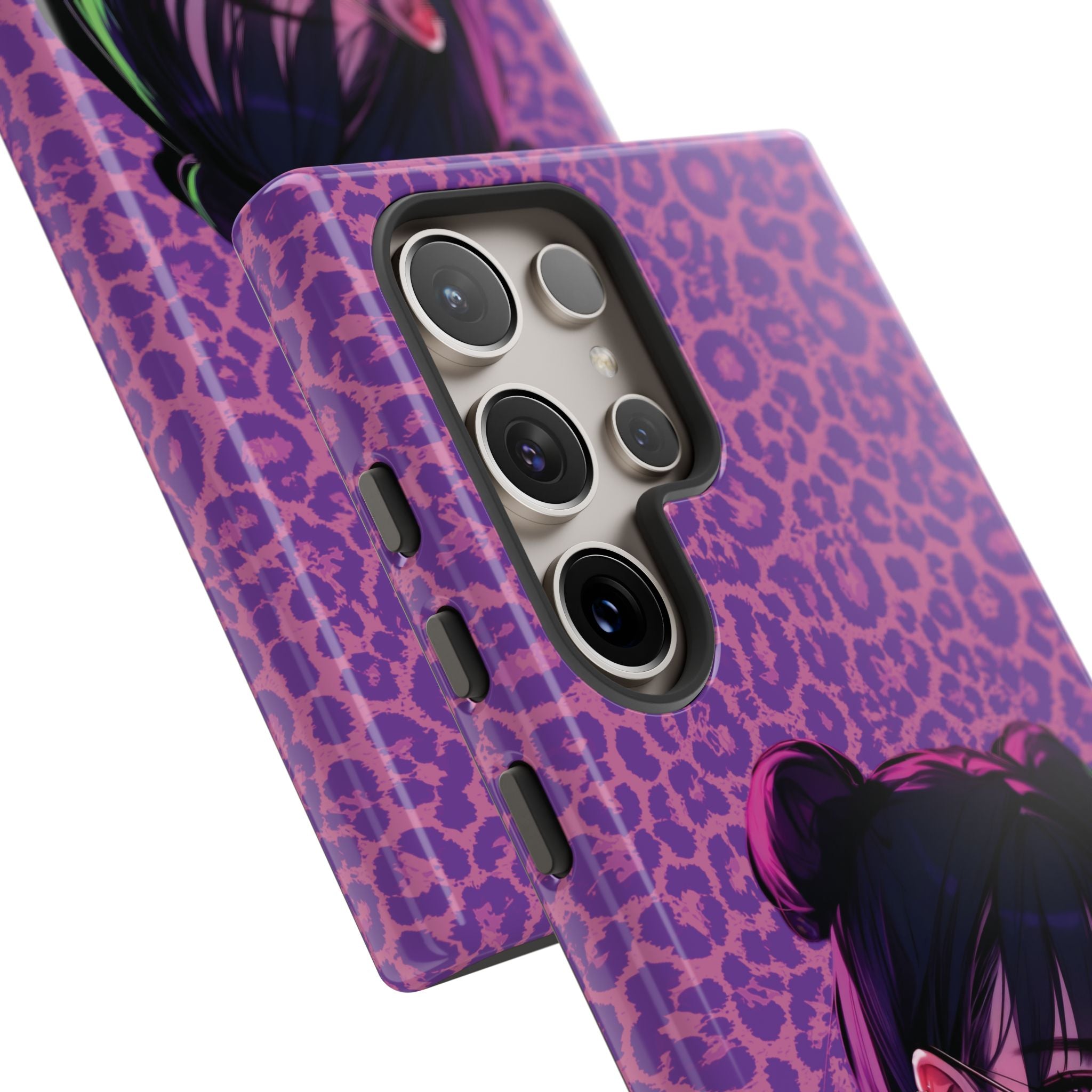Purple Pink Leopard Kz iPhone, Galaxy and Google Tough Cases