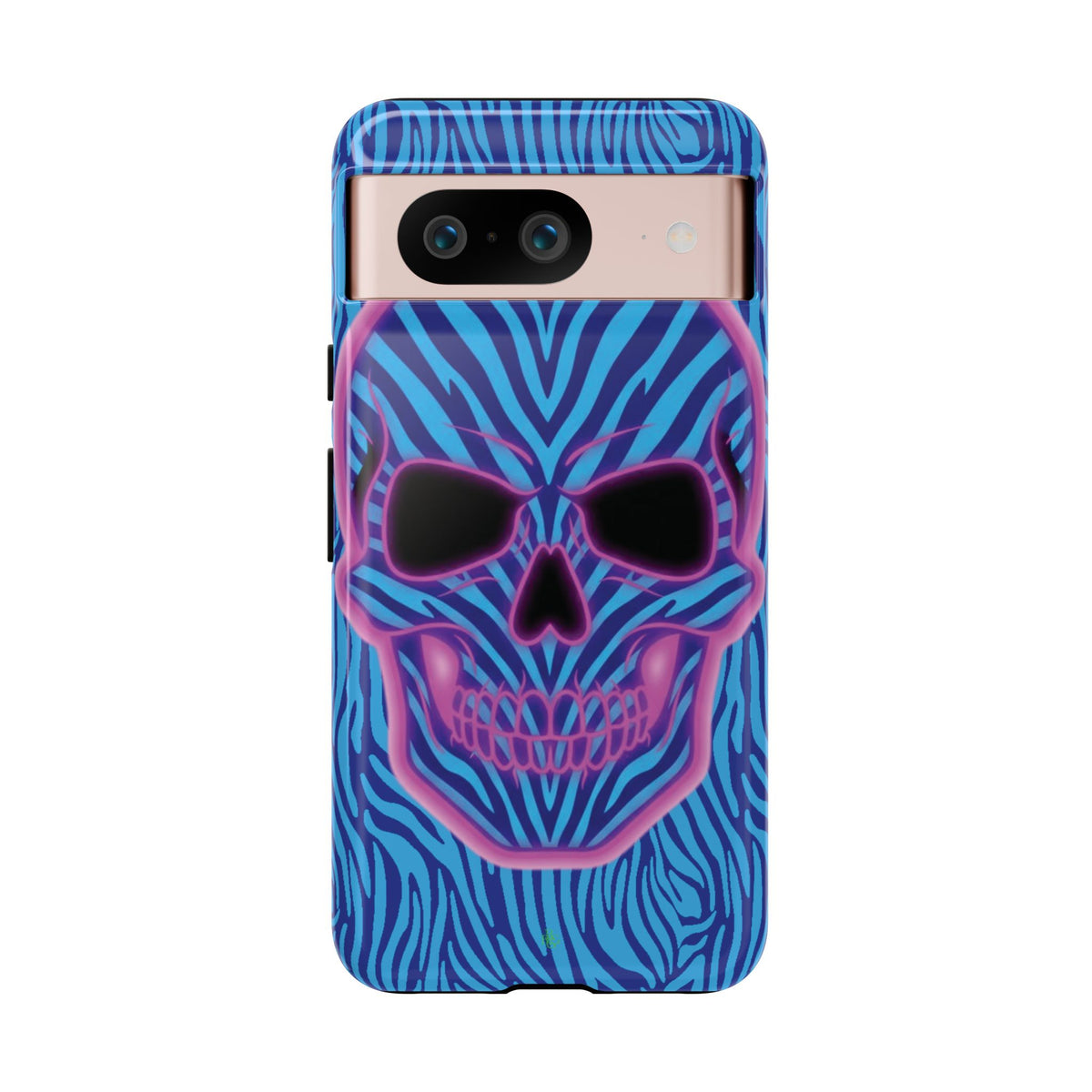 Neon Zebra Skull Tough Phone Case for iPhone, Galaxy, or Google Pixel