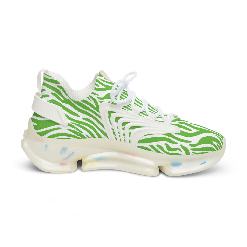 Neon Green Zebra Men's Mesh Sneakers
