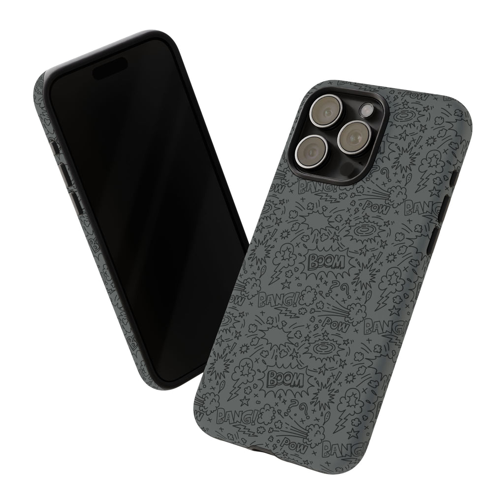 POW BOOM Comics style Tough Phone Case for iPhone, Galaxy, or Google Pixel