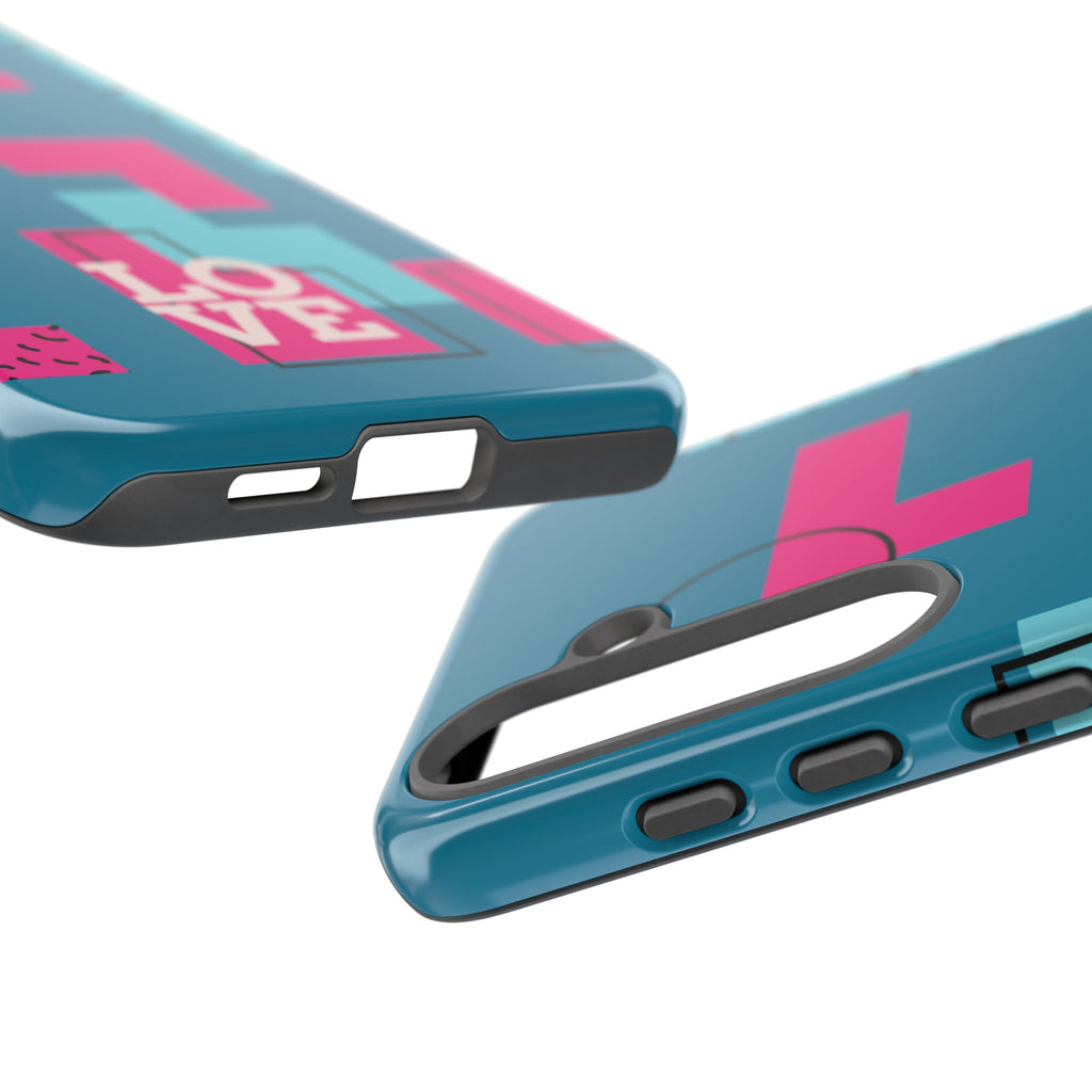 LOVE Teal Green Tough Phone Case for iPhone, Galaxy, or Google Pixel