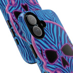 Neon Zebra Skull Tough Phone Case for iPhone, Galaxy, or Google Pixel