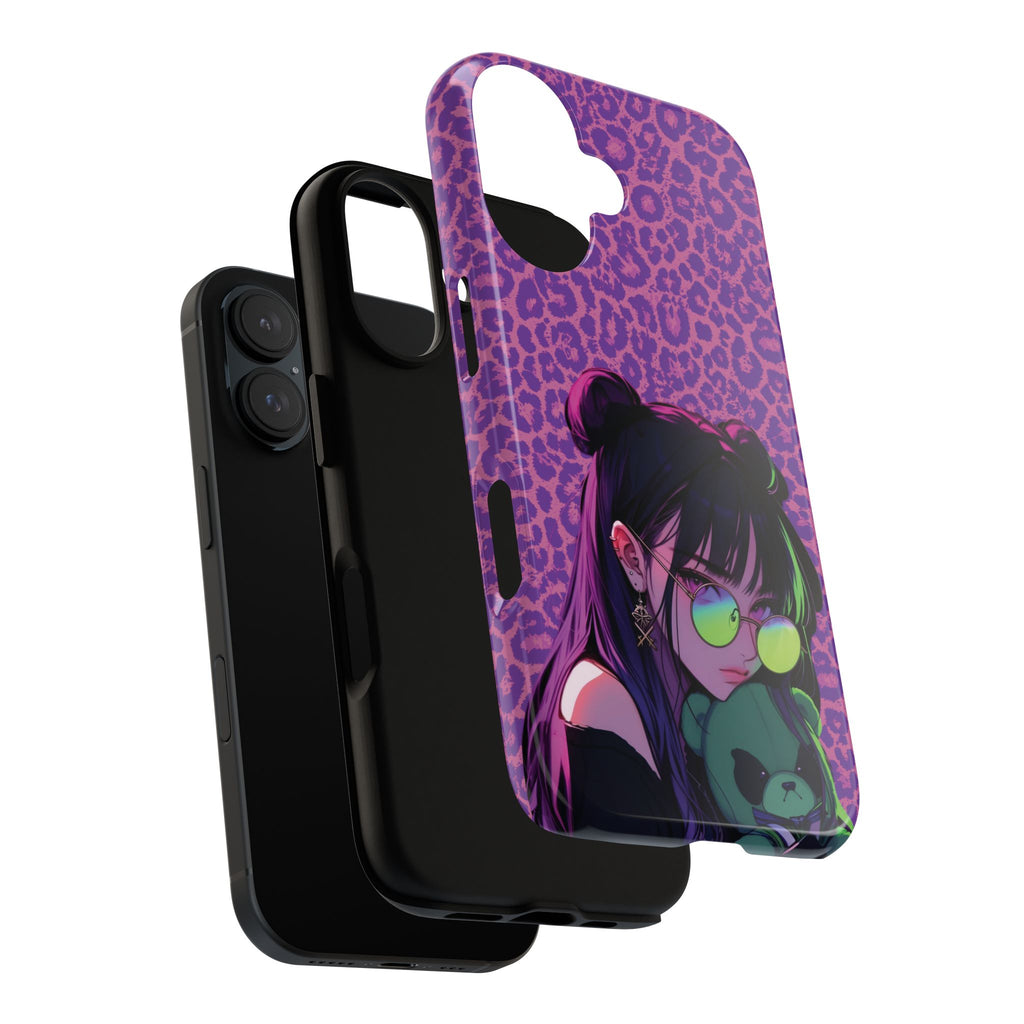 Purple Pink Leopard Kz iPhone, Galaxy and Google Tough Cases