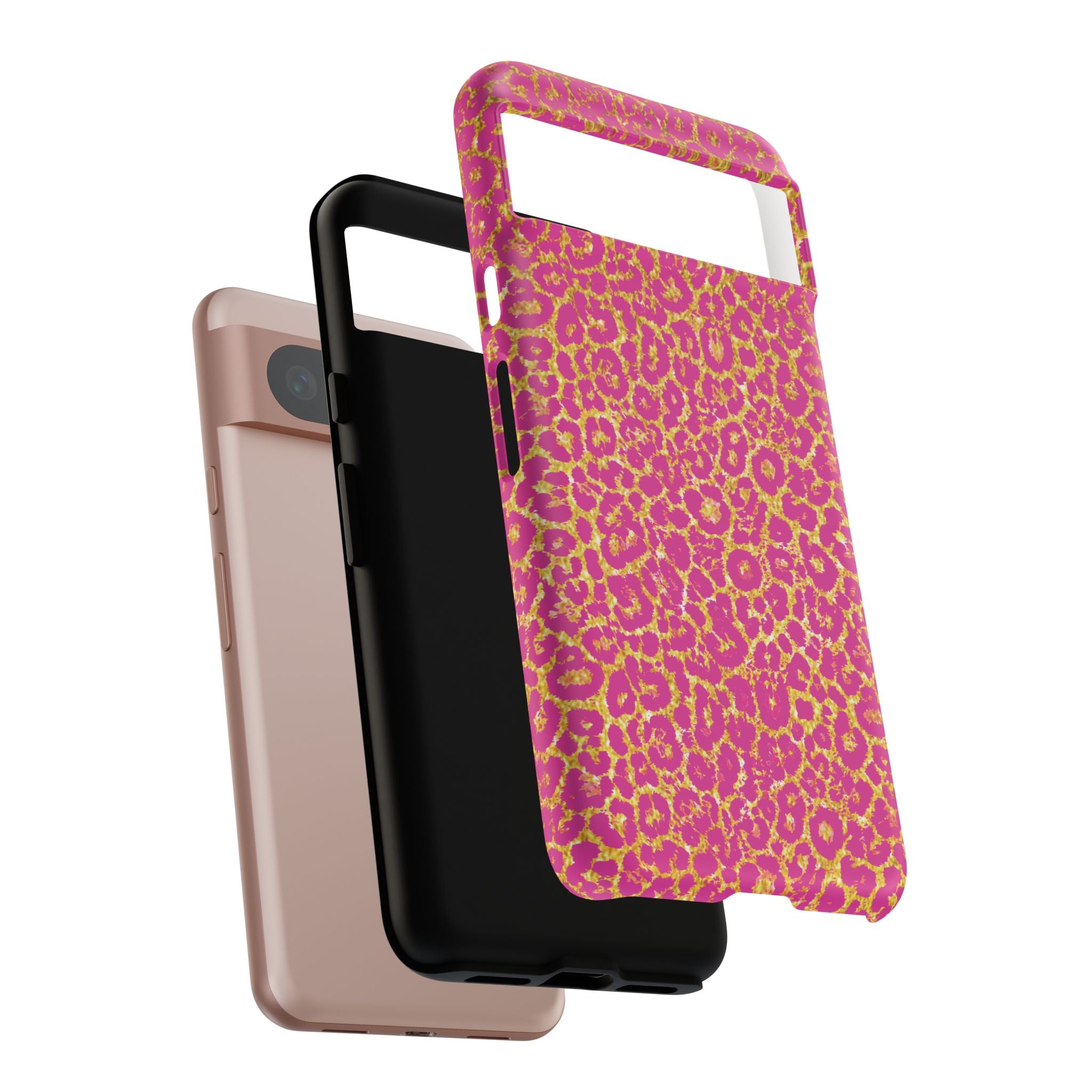 Pink Gold Leopard Tough Case for iPhone, Galaxy, or Google Pixel
