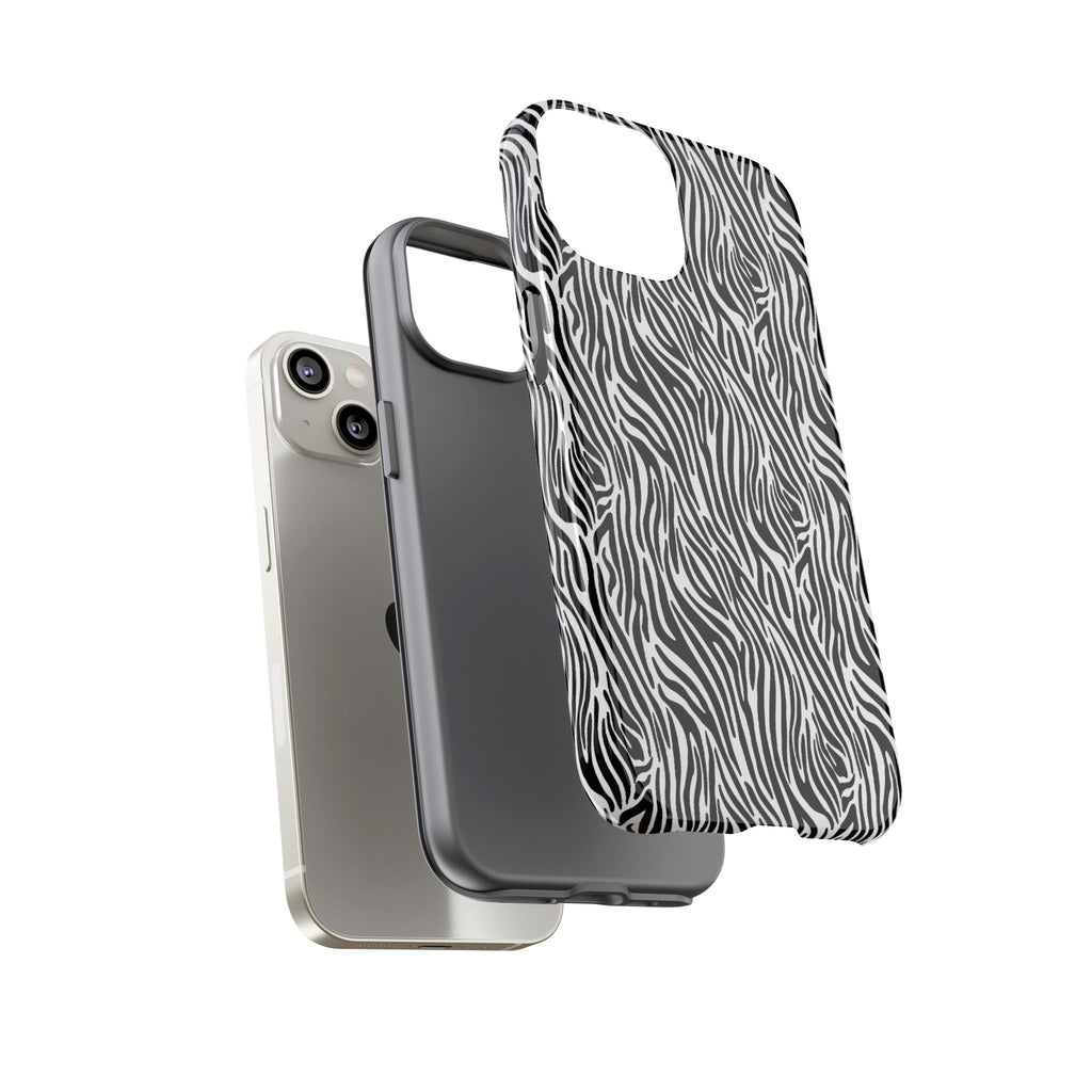 Black and White Zebra Print Tough Case iPhone, Galaxy and Google Pixel