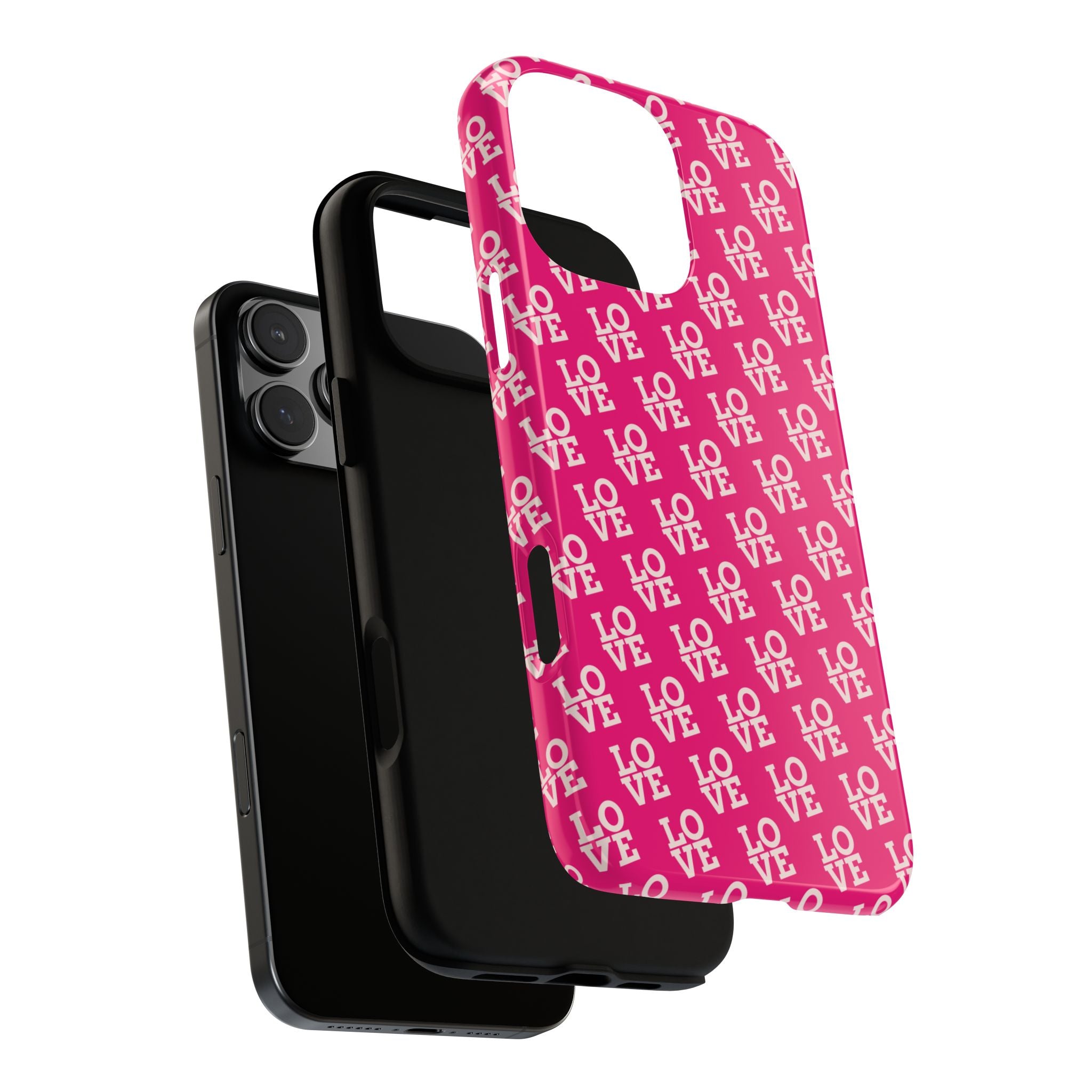 Vibrant Pink LOVE Tough Case iPhone, Galaxy, or Google Pixel