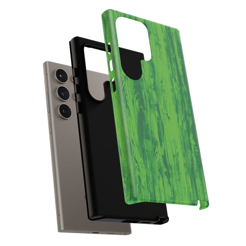 Neon Green Wood Tough Phone Case iPhone, Galaxy, or Google Pixel