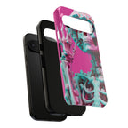 Neon Pink Skeleton Tough Phone Case for iPhone, Galaxy and Google Pixel
