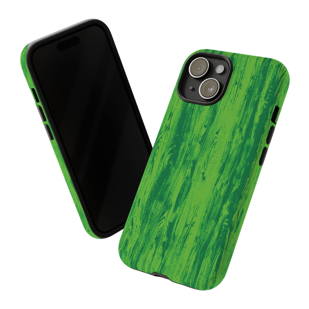 Neon Green Wood Tough Phone Case iPhone, Galaxy, or Google Pixel