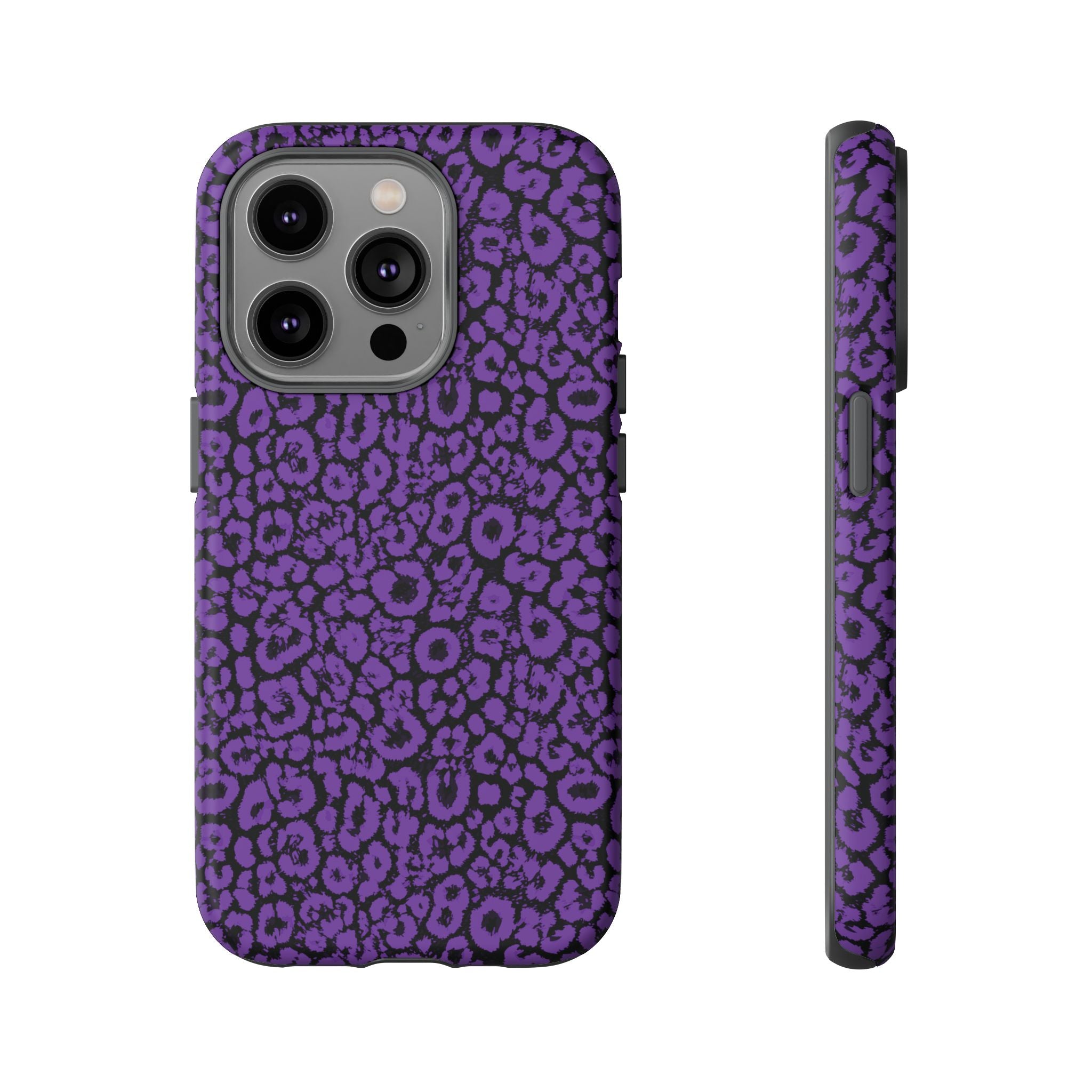Purple Leopard Tough Case for iPhone, Galaxy or Google Pixel
