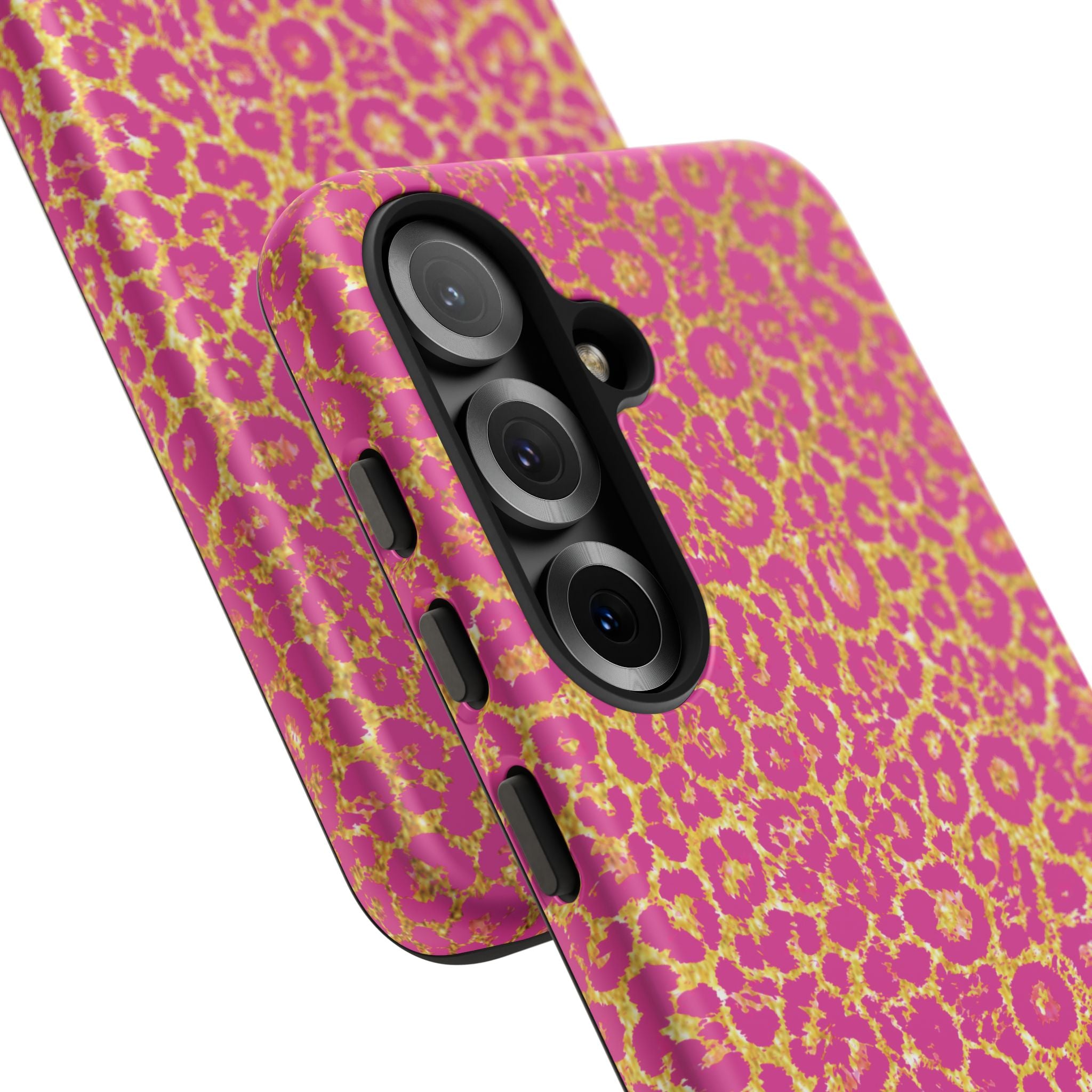 Pink Gold Leopard Tough Case for iPhone, Galaxy, or Google Pixel