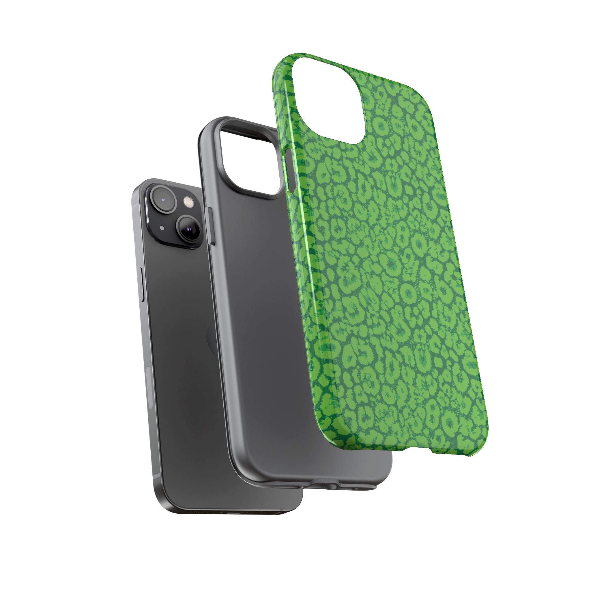 Neon Green Leopard Tough Phone Case for iPhone, Galaxy, or Google Pixel