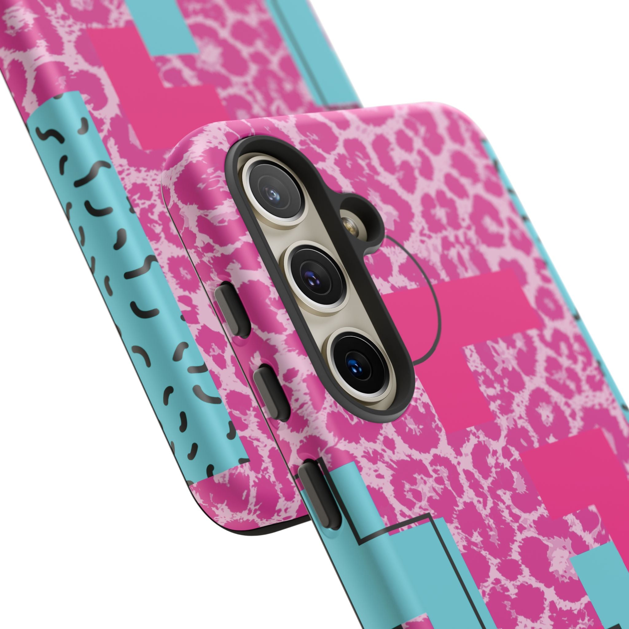Retro Love Pink Leopard RG Tough Phone Case for iPhone, Galaxy, or Google Pixel