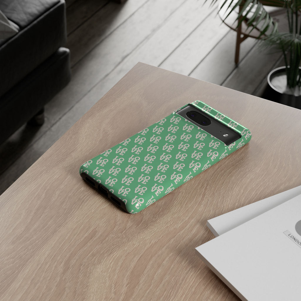 LOVE Aqua Tough Phone Case for iPhone, Galaxy, or Google Pixel