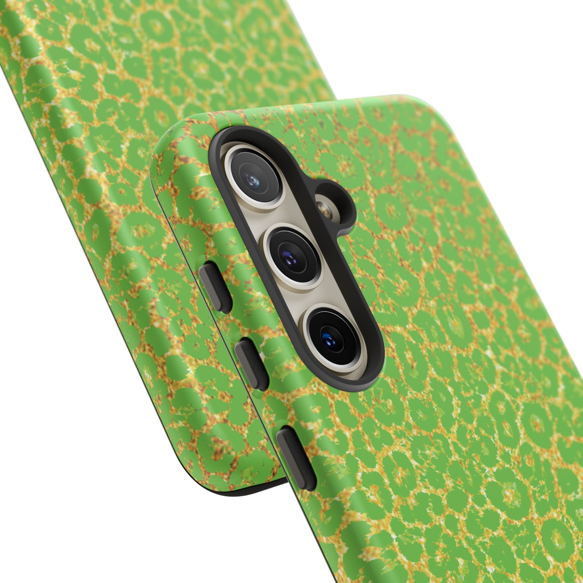 Neon Green Gold Leopard Tough Phone Case iPhone, Galaxy, or Google Pixel