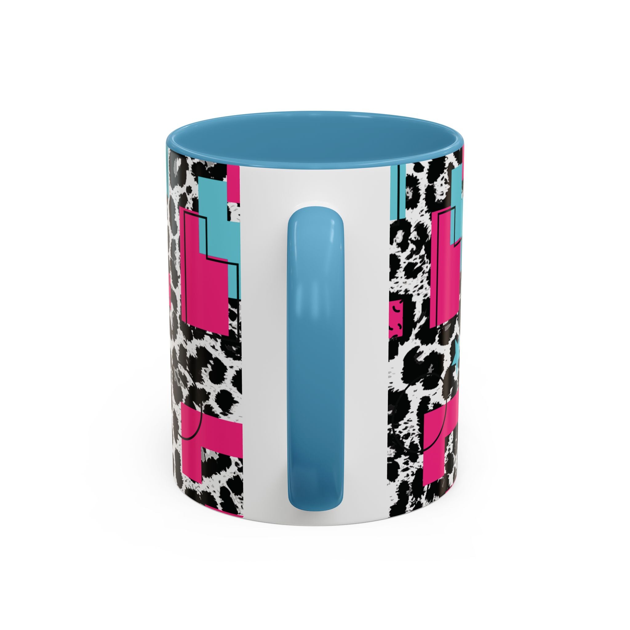 Retro Vibes Love Blocks Leopard Print Coffee Mug Kitchen Decor, Gift