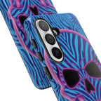 Neon Zebra Skull Tough Phone Case for iPhone, Galaxy, or Google Pixel