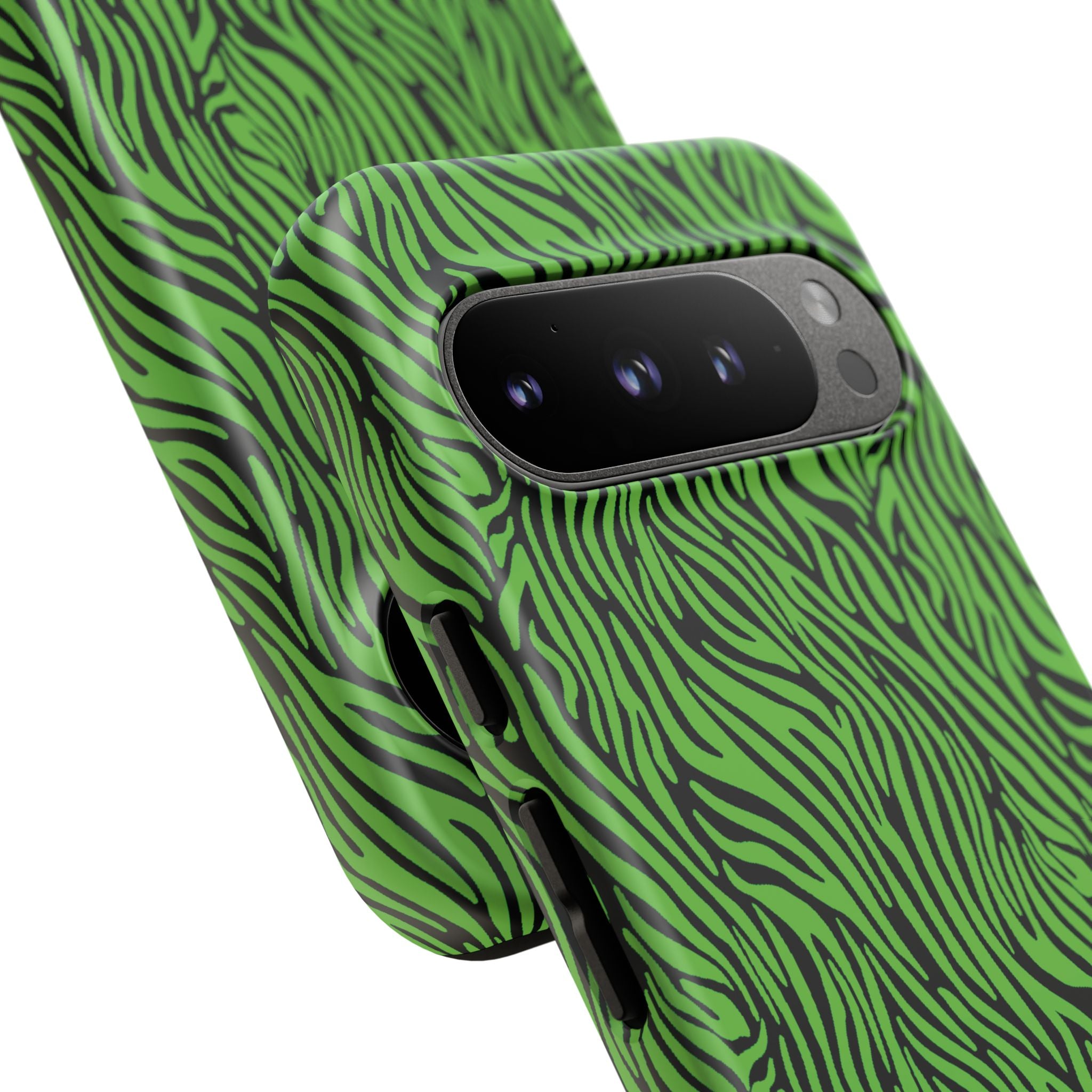 Neon Green Zebra Tough Phone Case iPhone, Galaxy, or Google Pixel