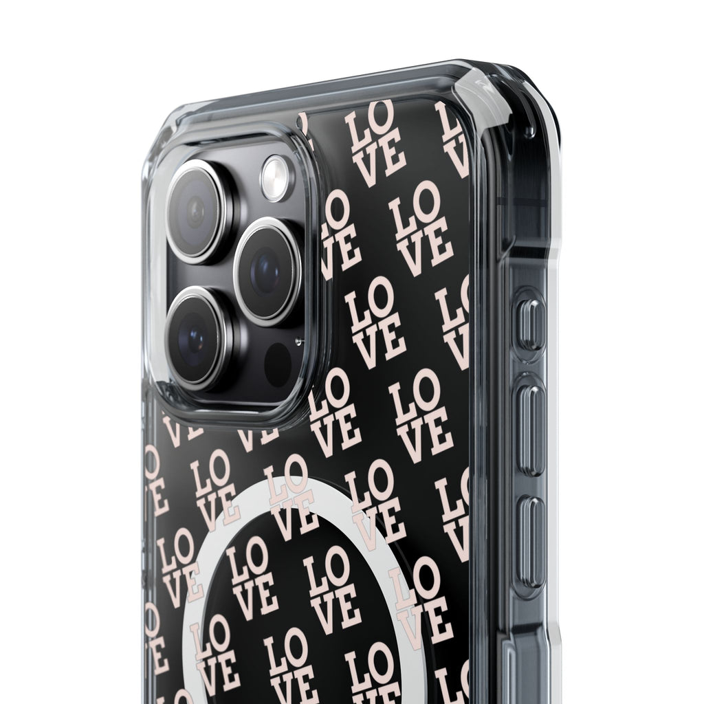 LOVE Magnetic iPhone 14, 15, 16 Series Clear Impact Cases