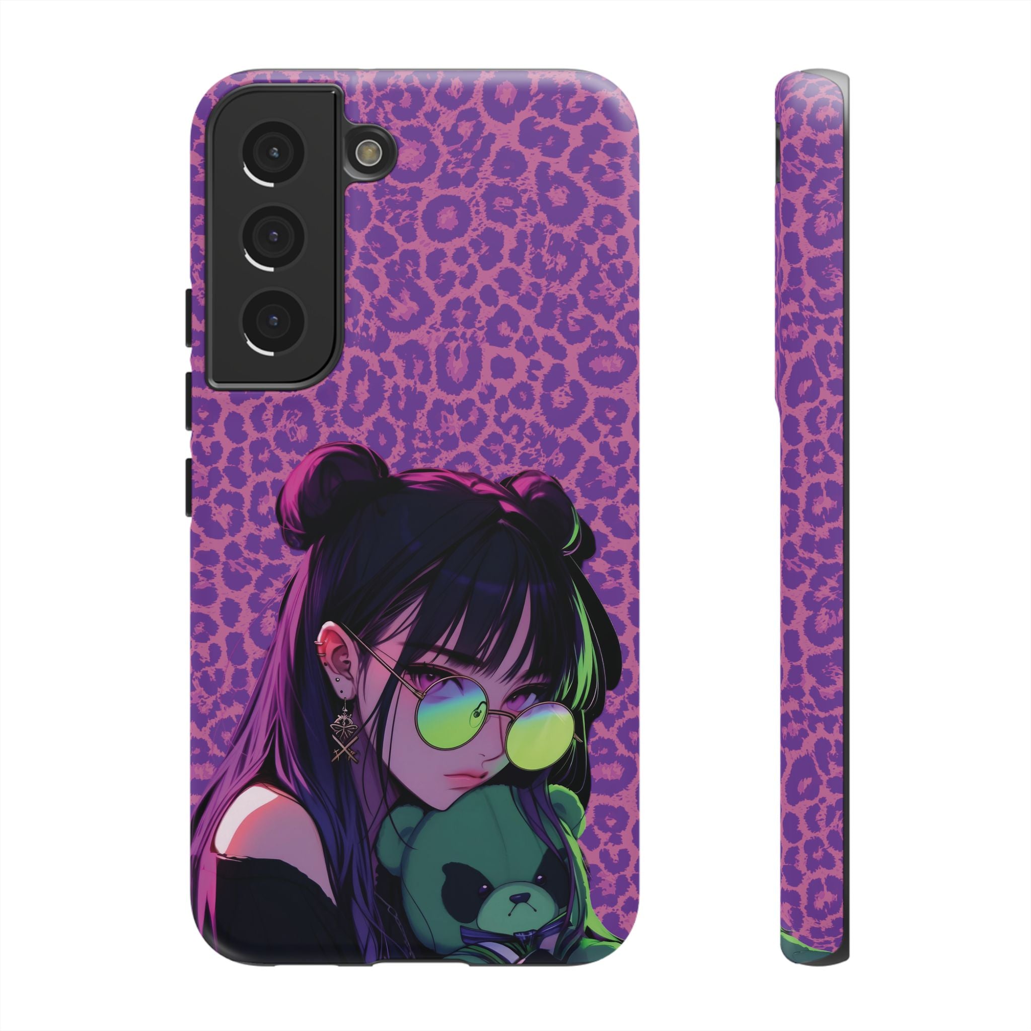 Purple Pink Leopard Kz iPhone, Galaxy and Google Tough Cases