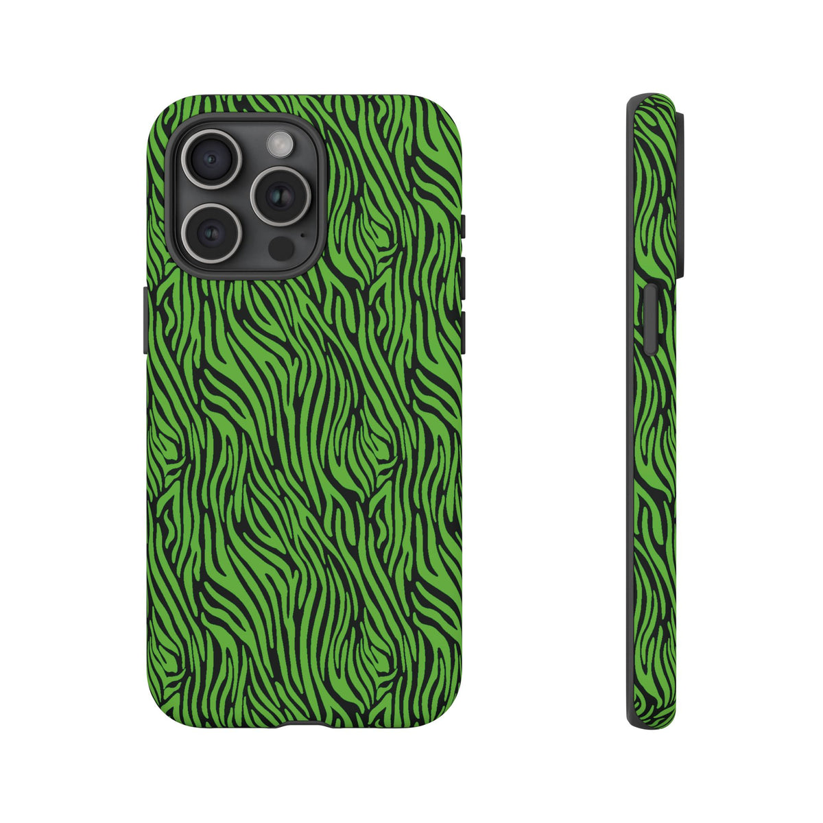 Neon Green Zebra Tough Phone Case iPhone, Galaxy, or Google Pixel
