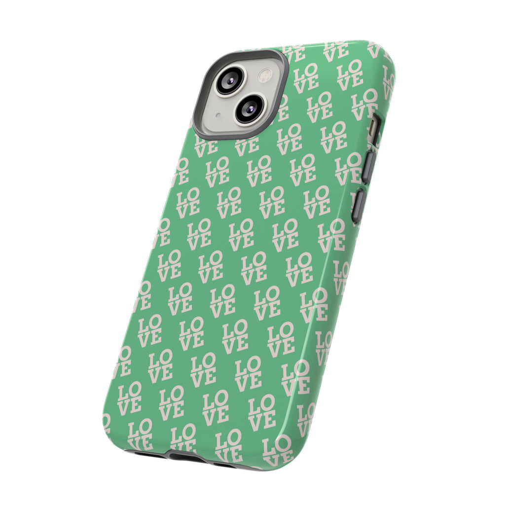 LOVE Aqua Tough Phone Case for iPhone, Galaxy, or Google Pixel