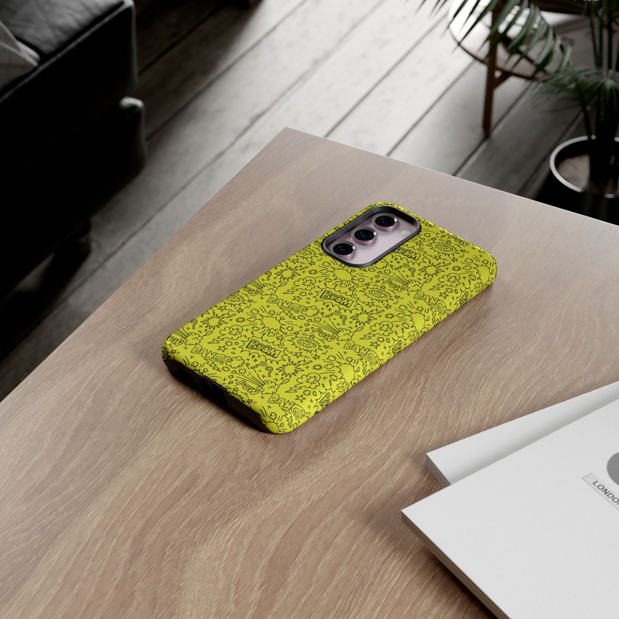 Neon Yellow Wow RG Tough Phone Case for iPhone, Galaxy, or Google Pixel
