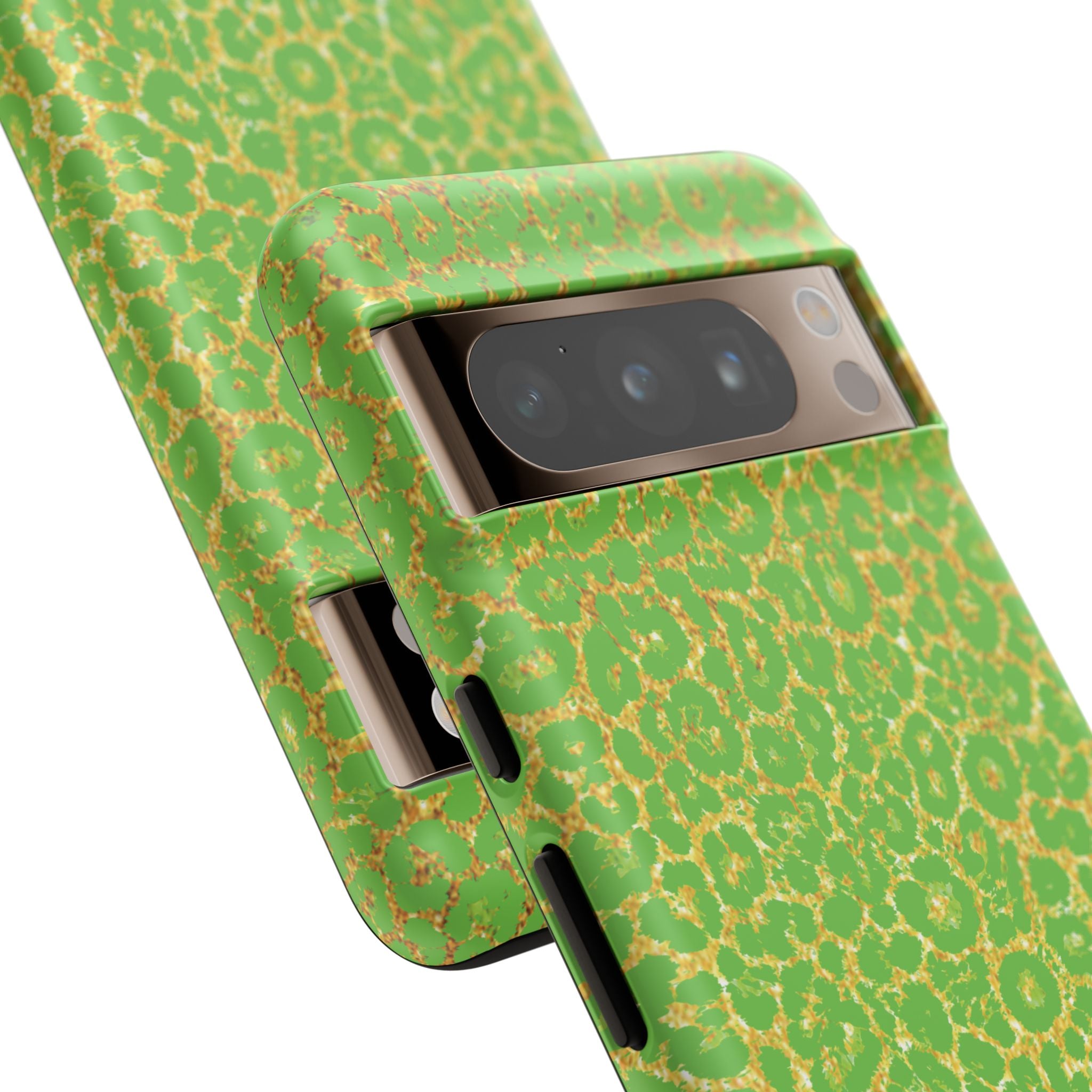 Neon Green Gold Leopard Tough Phone Case iPhone, Galaxy, or Google Pixel
