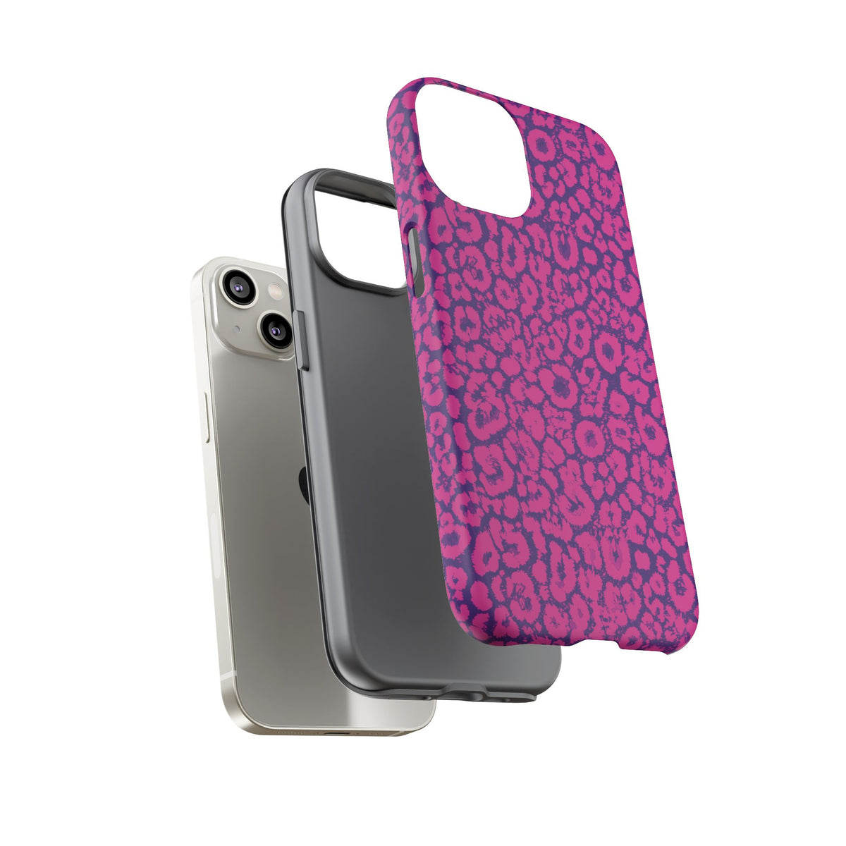 Pink Purple Leopard Tough Phone Case iPhone, Galaxy and Google Pixel