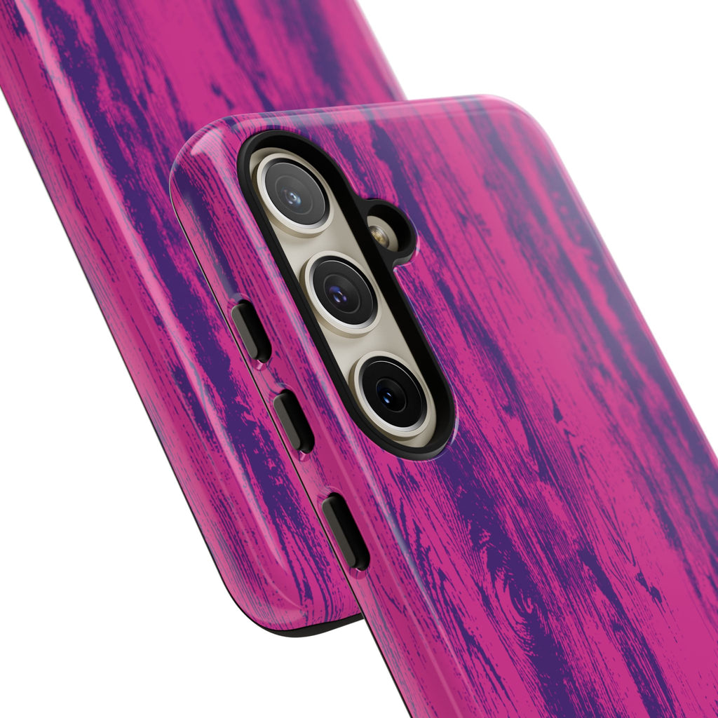 Pink Purple Wood Tough Phone Case iPhone, Galaxy, or Google Pixel