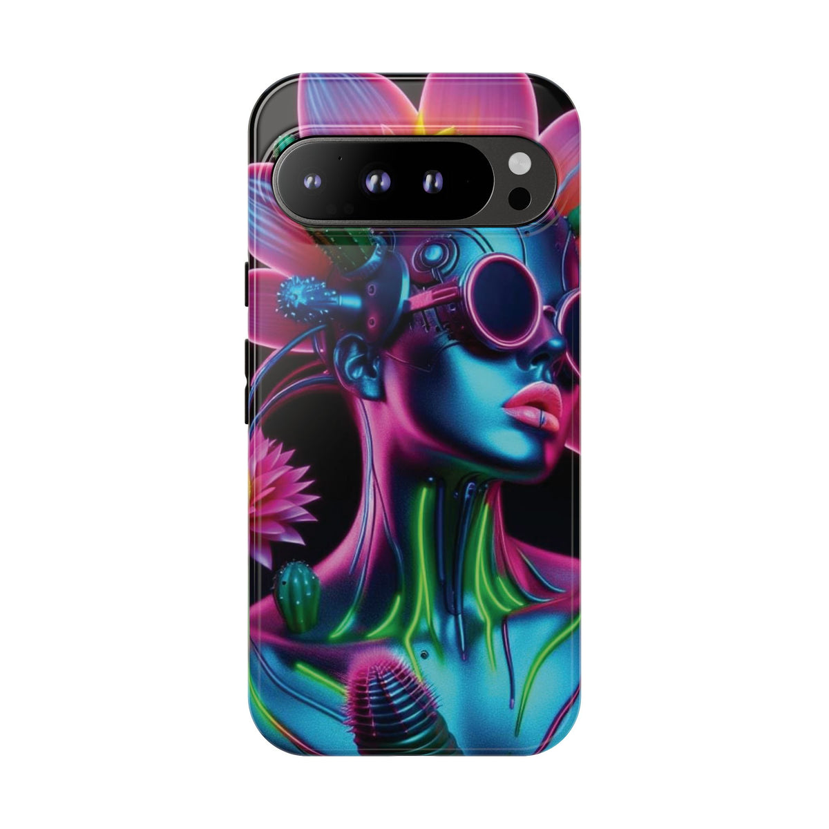 Neon Androgen Cactus Flower Tough Phone Case for iPhone, Galaxy, or Google Pixel