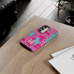 Retro Love Pink Leopard RG Tough Phone Case for iPhone, Galaxy, or Google Pixel
