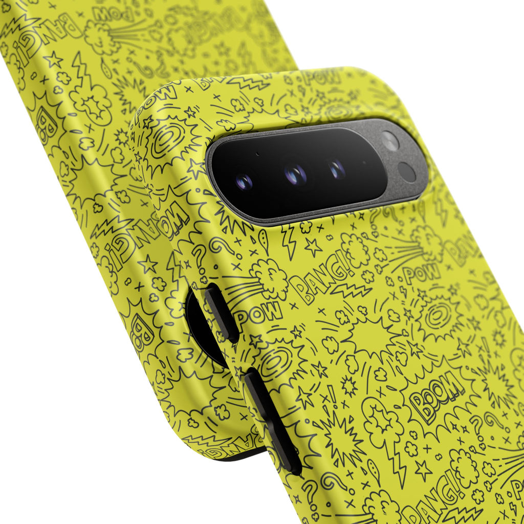Neon Yellow Wow RG Tough Phone Case for iPhone, Galaxy, or Google Pixel